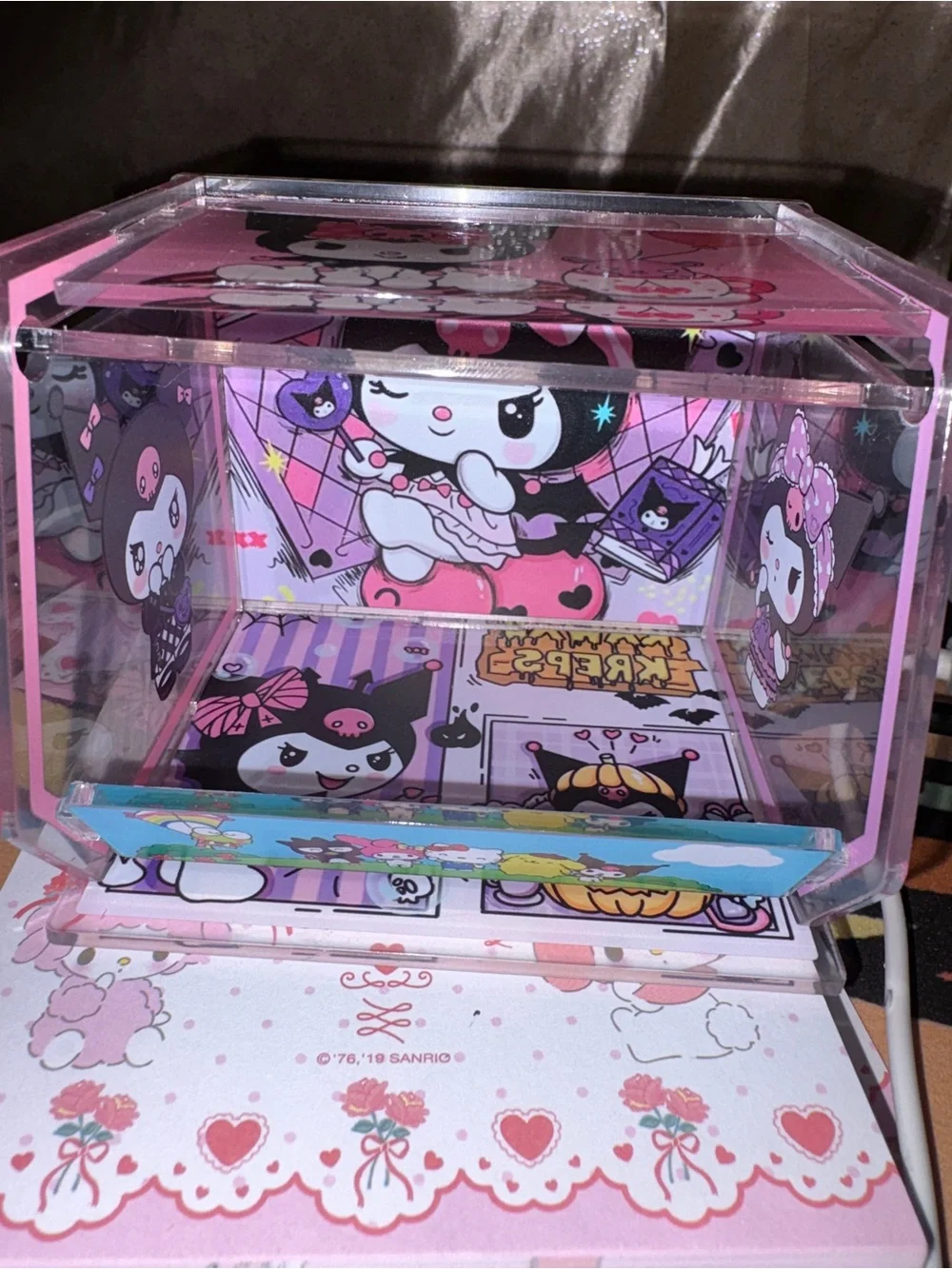 Kuromi‎ Pink Acrylic Jewelry Box/stationary box